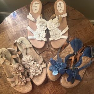 Bundle of 3 pairs of Born flower sandals - full grain leather - Size 9 - EUC